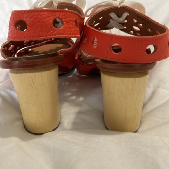 Anthropologie Leifsdottir Leather wooden heeled Women’s shoes - Picture 5 of 15